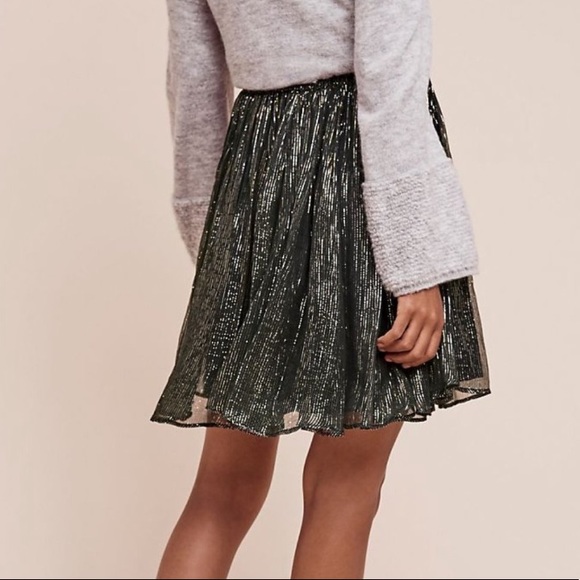 NWOT Anthropologie Ranna Gill Idina Metallic Skirt - Picture 2 of 7